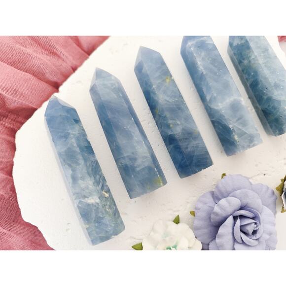 Celestite Tower Spiritual Awareness Crystals - Picture 3 of 9